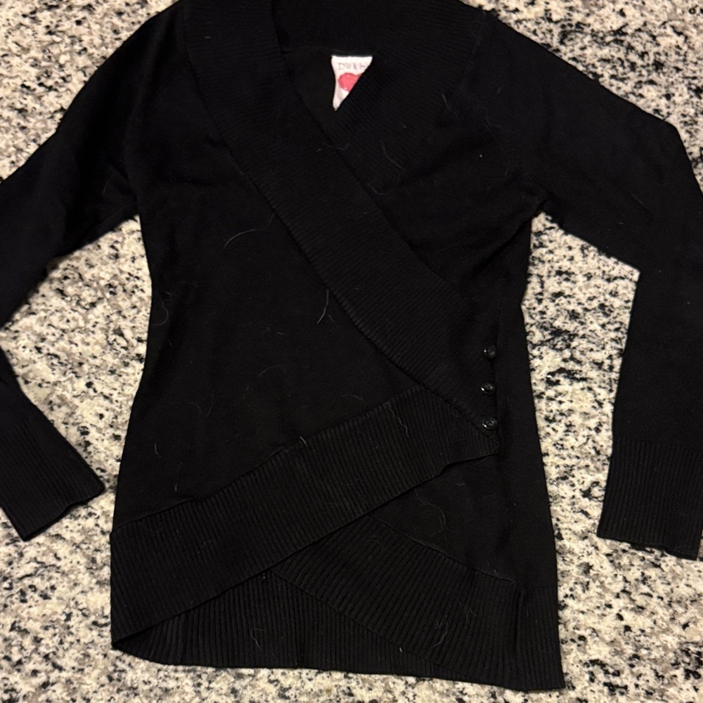 Derek Heart Black V-Neck Sweater